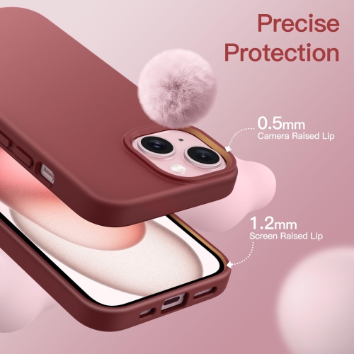 Silicone Case for iPhone 15 6.1-Inch, Silky-Soft Touch Full-Body Protective Phone Case, Shockproof Cover