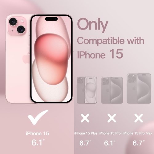 Étui en silicone pour iPhone 15 6,1 po, étui protecteur intégral doux au toucher, étui antichoc