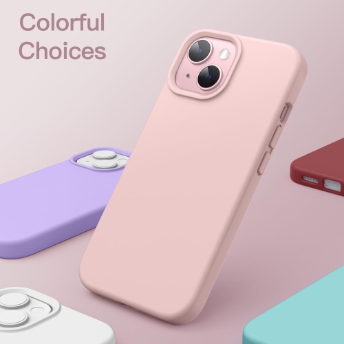 Étui en silicone pour iPhone 15 6,1 po, étui protecteur intégral doux au toucher, étui antichoc