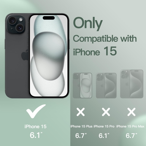 Silicone Case for iPhone 15 6.1-Inch, Silky-Soft Touch Full-Body Protective Phone Case, Shockproof Cover