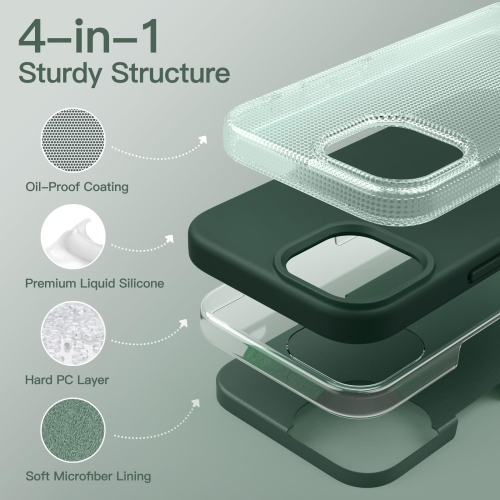 Silicone Case for iPhone 15 6.1-Inch, Silky-Soft Touch Full-Body Protective Phone Case, Shockproof Cover