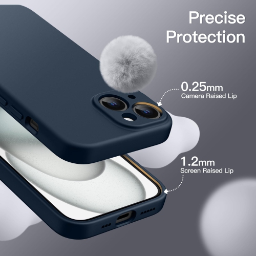 Étui magnétique en silicone pour iPhone 15 plus 6,7 po, compatible avec MagSafe, étui de téléphone avec objectif de caméra protection complète