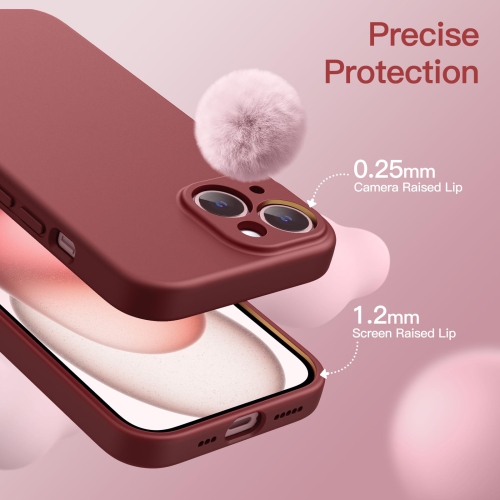 Magnetic Silicone Case for iPhone 15 Plus 6.7-Inch, Compatible with MagSafe, Phone Cover with Camera Lens Full Protection