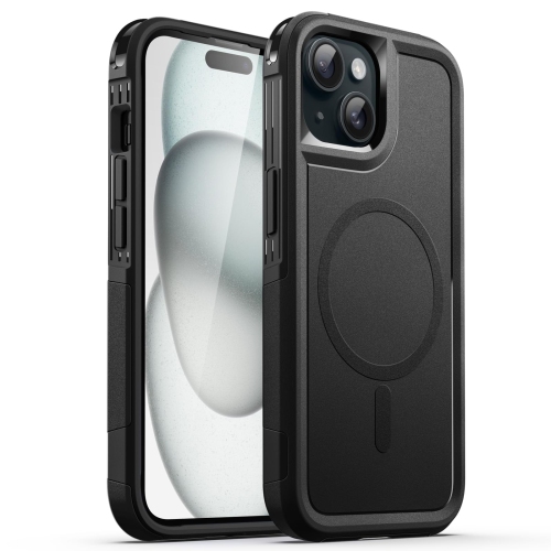 Image 1 de 6.. Étui pour iPhone de 15 6,1 po compatible avec MagSafe, protection robuste double couche, étui magnétique protecteur antichoc robuste pour téléphone