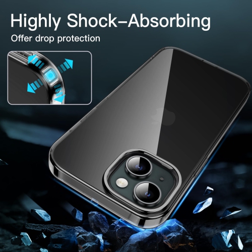 Case for iPhone 15 Plus 6.7-Inch, Soft TPU Transparent Slim Protective Phone Cover with Shock-Absorption, Support Wireless Charging