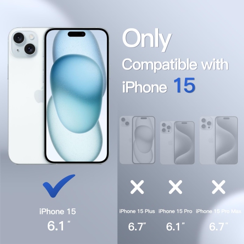 Matte Case for iPhone 15 6.1-Inch, Shockproof Military Grade Drop Protection, Frosted Translucent Back Phone Cover, Anti-Fingerprint