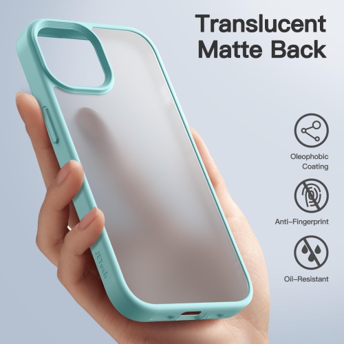 Matte Case for iPhone 15 6.1-Inch, Shockproof Military Grade Drop Protection, Frosted Translucent Back Phone Cover, Anti-Fingerprint