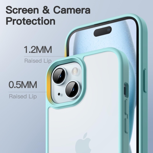 Matte Case for iPhone 15 6.1-Inch, Shockproof Military Grade Drop Protection, Frosted Translucent Back Phone Cover, Anti-Fingerprint