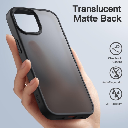 Matte Case for iPhone 15 6.1-Inch, Shockproof Military Grade Drop Protection, Frosted Translucent Back Phone Cover, Anti-Fingerprint
