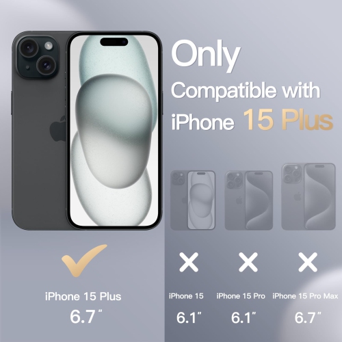 Silicone Case for iPhone 15 Plus 6.7-Inch, Silky-Soft Touch Full-Body Protective Phone Case, Shockproof Cover