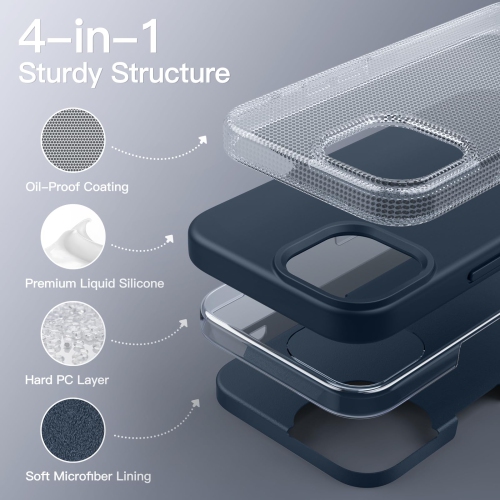 Silicone Case for iPhone 15 Plus 6.7-Inch, Silky-Soft Touch Full-Body Protective Phone Case, Shockproof Cover