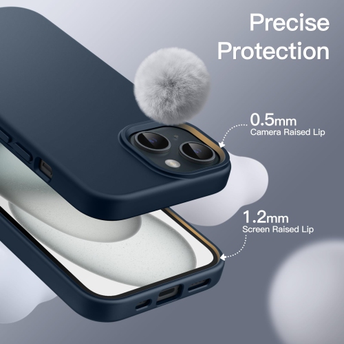 Silicone Case for iPhone 15 Plus 6.7-Inch, Silky-Soft Touch Full-Body Protective Phone Case, Shockproof Cover