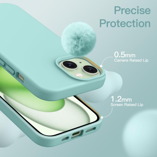 Silicone Case for iPhone 15 Plus 6.7-Inch, Silky-Soft Touch Full-Body Protective Phone Case, Shockproof Cover