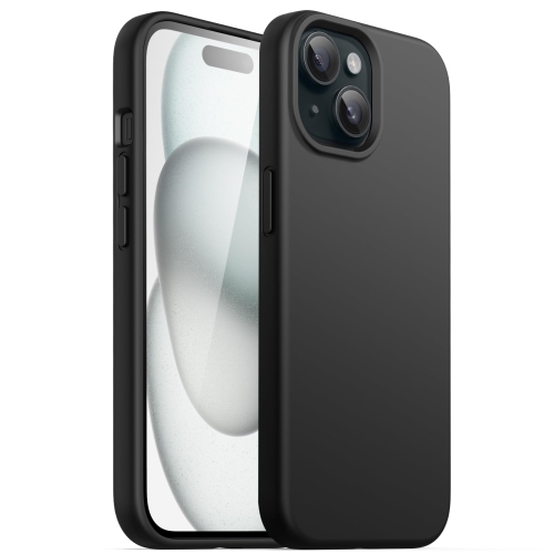 Étui en silicone pour iPhone 15 plus 6,7 po, étui protecteur intégral tactile doux, étui antichoc