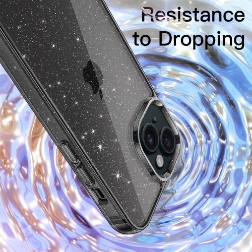 Glitter Case for iPhone 15 Plus 6.7-Inch, Bling Sparkle Shockproof Phone Bumper Cover, Cute Sparkly for Women and Girls