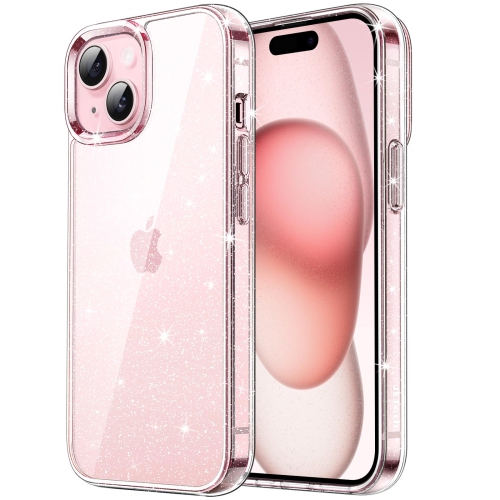 Étui scintillant pour iPhone 15 plus 6,7 po, étui antichoc brillant et brillant, joli étincelant pour femmes et filles