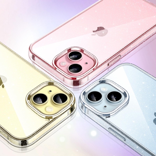 Étui scintillant pour iPhone 15 plus 6,7 po, étui antichoc brillant et brillant, joli étincelant pour femmes et filles