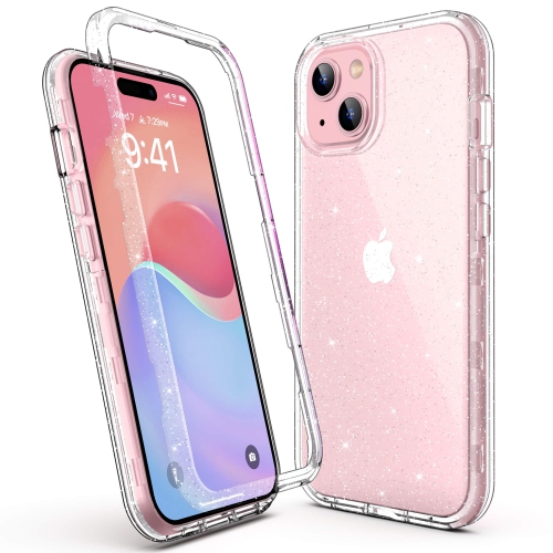 Image 1 de 6.. iPhone – Étui rigide 15 plus scintillant, robuste hybride 3-en-1 robuste antichoc pour femmes, étui protecteur brillant pour filles, compatible avec