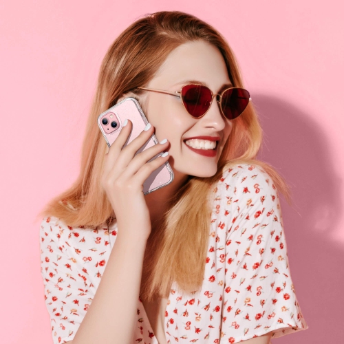 iPhone – Étui rigide 15 plus scintillant, robuste hybride 3-en-1 robuste antichoc pour femmes, étui protecteur brillant pour filles, compatible avec