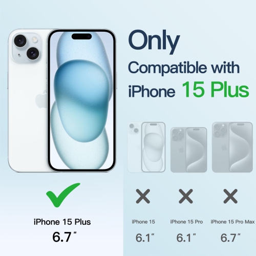 Electroplated Case for iPhone 15 Plus 6.7-Inch, Camera Lens Full Protection, Compatible with MagSafe Wireless Charging, Shockproof Soft TPU Phone