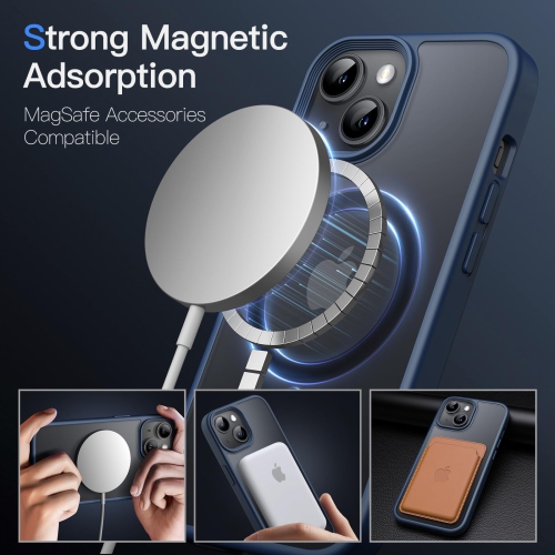 Magnetic Case for iPhone 15 Plus 6.7-Inch Compatible with MagSafe, Translucent Matte Back Slim Shockproof Phone Cover