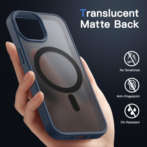 Magnetic Case for iPhone 15 Plus 6.7-Inch Compatible with MagSafe, Translucent Matte Back Slim Shockproof Phone Cover