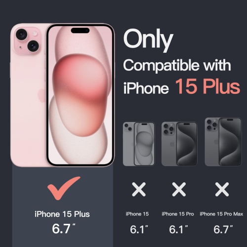 Magnetic Case for iPhone 15 Plus 6.7-Inch Compatible with MagSafe Wireless Charging, Shockproof Phone Bumper Cover, Anti-Scratch Clear Back