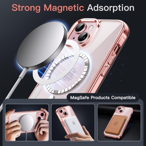 Magnetic Case for iPhone 15 Plus 6.7-Inch Compatible with MagSafe Wireless Charging, Shockproof Phone Bumper Cover, Anti-Scratch Clear Back