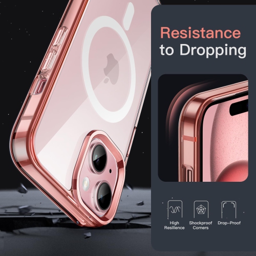 Magnetic Case for iPhone 15 Plus 6.7-Inch Compatible with MagSafe Wireless Charging, Shockproof Phone Bumper Cover, Anti-Scratch Clear Back