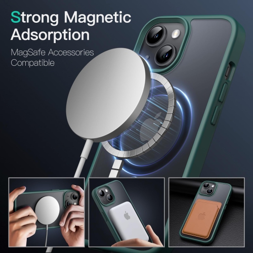 Magnetic Case for iPhone 15 Plus 6.7-Inch Compatible with MagSafe, Translucent Matte Back Slim Shockproof Phone Cover