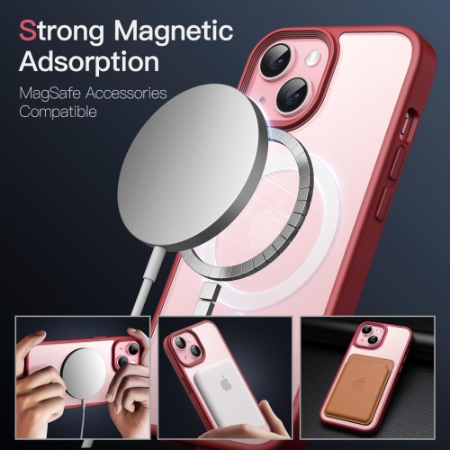 Magnetic Case for iPhone 15 Plus 6.7-Inch Compatible with MagSafe, Translucent Matte Back Slim Shockproof Phone Cover