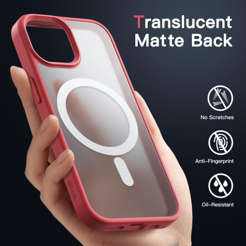 Magnetic Case for iPhone 15 Plus 6.7-Inch Compatible with MagSafe, Translucent Matte Back Slim Shockproof Phone Cover