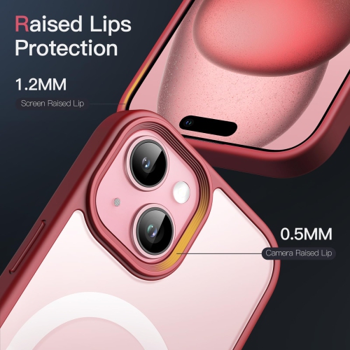 Magnetic Case for iPhone 15 Plus 6.7-Inch Compatible with MagSafe, Translucent Matte Back Slim Shockproof Phone Cover