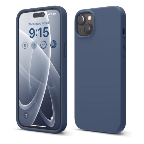 iPhone – Étui 15 plus, étui en silicone liquide, couverture de protection complète du corps, antichoc, étui mince pour téléphone, doublure douce en m