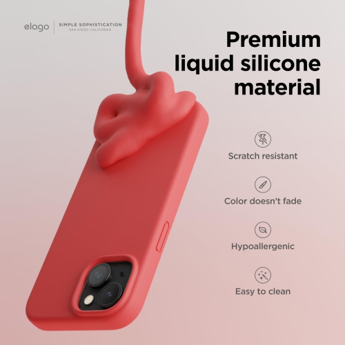 iPhone – Étui 15, étui en silicone liquide, couverture de protection complète du corps, antichoc, étui mince pour téléphone, doublure douce en