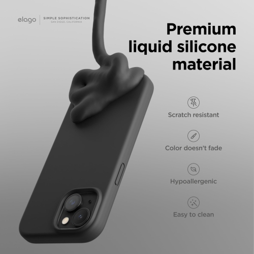 iPhone – Étui 15, étui en silicone liquide, couverture de protection complète du corps, antichoc, étui mince pour téléphone, doublure douce en