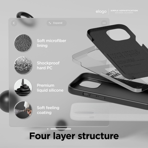 iPhone – Étui 15, étui en silicone liquide, couverture de protection complète du corps, antichoc, étui mince pour téléphone, doublure douce en