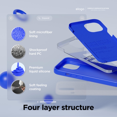 iPhone – Étui 15, étui en silicone liquide, couverture de protection complète du corps, antichoc, étui mince pour téléphone, doublure douce en