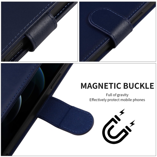 iPhone 15 Plus Case Wallet Genuine Leather with Anti-Theft RFID Blocking Kickstand Strong Magnetic Clasp Closure Cash Credit Card Slots Protective