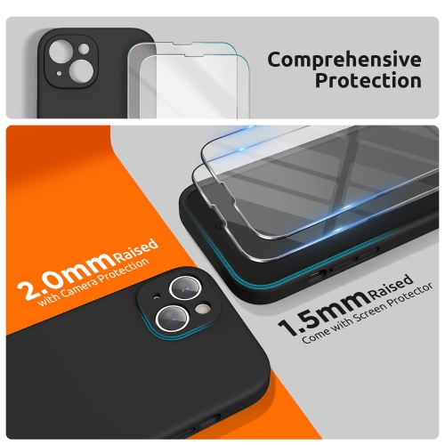 Designed for iPhone 15 Plus Case 6.7 inch, with Camera Protection Liquid Silicone Soft Gel Rubber Phone Case Cover with Lanyard and Microfiber Lining