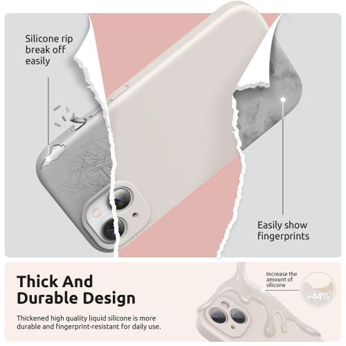 Designed for iPhone 15 Plus Case 6.7 inch, with Camera Protection Liquid Silicone Soft Gel Rubber Phone Case Cover with Lanyard and Microfiber Lining