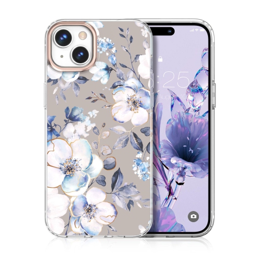 HLD  Compatible \w Iphone 15 Plus Flower Case, Soft & Flexible Tpu Shockproof Cover Flower Garden Patterns Full Body Protective Floral Phone Case For