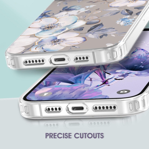 Compatible with iPhone 15 Plus Flower Case, Soft & Flexible TPU Shockproof Cover Flower Garden Patterns Full Body Protective Floral Phone Case for