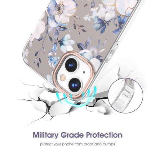 Compatible with iPhone 15 Plus Flower Case, Soft & Flexible TPU Shockproof Cover Flower Garden Patterns Full Body Protective Floral Phone Case for