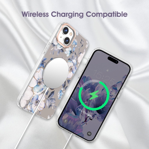 Compatible with iPhone 15 Plus Flower Case, Soft & Flexible TPU Shockproof Cover Flower Garden Patterns Full Body Protective Floral Phone Case for