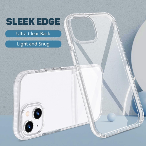 iPhone 15 Plus Case, Clear Thin Slim Crystal Transparent Cover Shockproof Bumper Case for iPhone 15 Plus 6.7" 2023-White