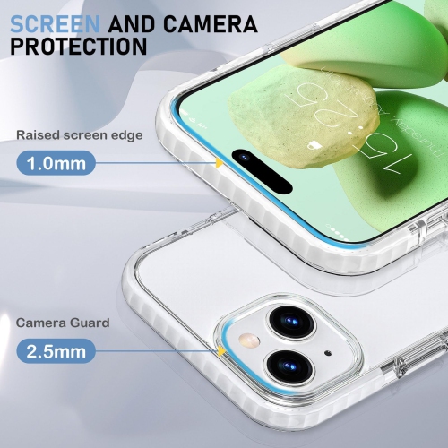 iPhone 15 Plus Case, Clear Thin Slim Crystal Transparent Cover Shockproof Bumper Case for iPhone 15 Plus 6.7" 2023-White