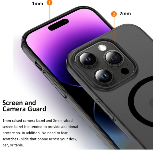 Magnetic for iPhone 15 Pro Case for MagSafe, Compatible with Magsafe Military-Grade Protection Slim Fit Protective Translucent Matte iPhone 15 Pro