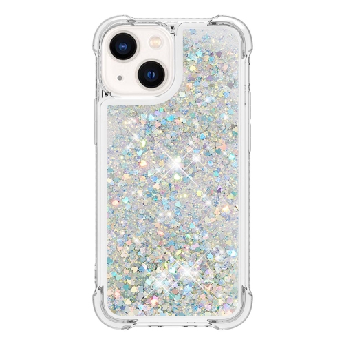 Case for iPhone 15 6.1", Bling Glitter Liquid Clear Case Floating Quicksand Shockproof Protective Sparkle Silicone Soft TPU Case for iPhone 15 6.1
