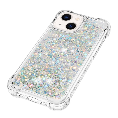 Case for iPhone 15 6.1", Bling Glitter Liquid Clear Case Floating Quicksand Shockproof Protective Sparkle Silicone Soft TPU Case for iPhone 15 6.1